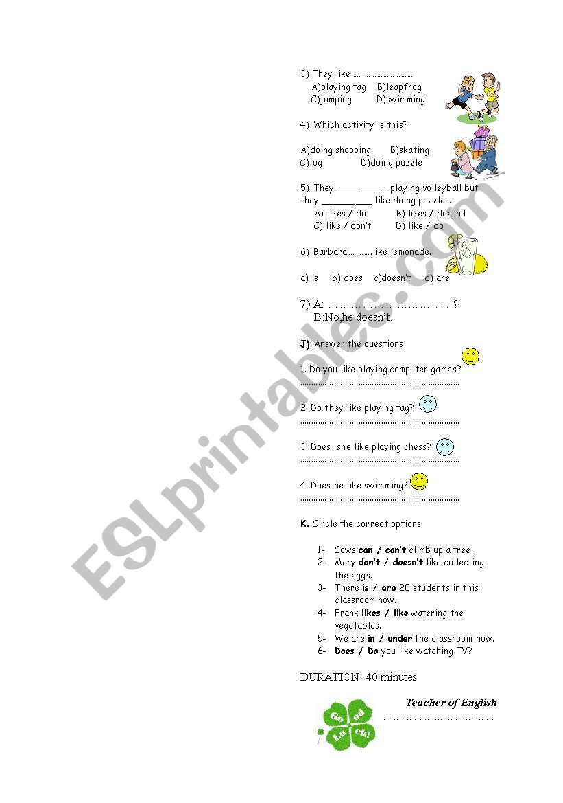 Grade5-Exam3 worksheet