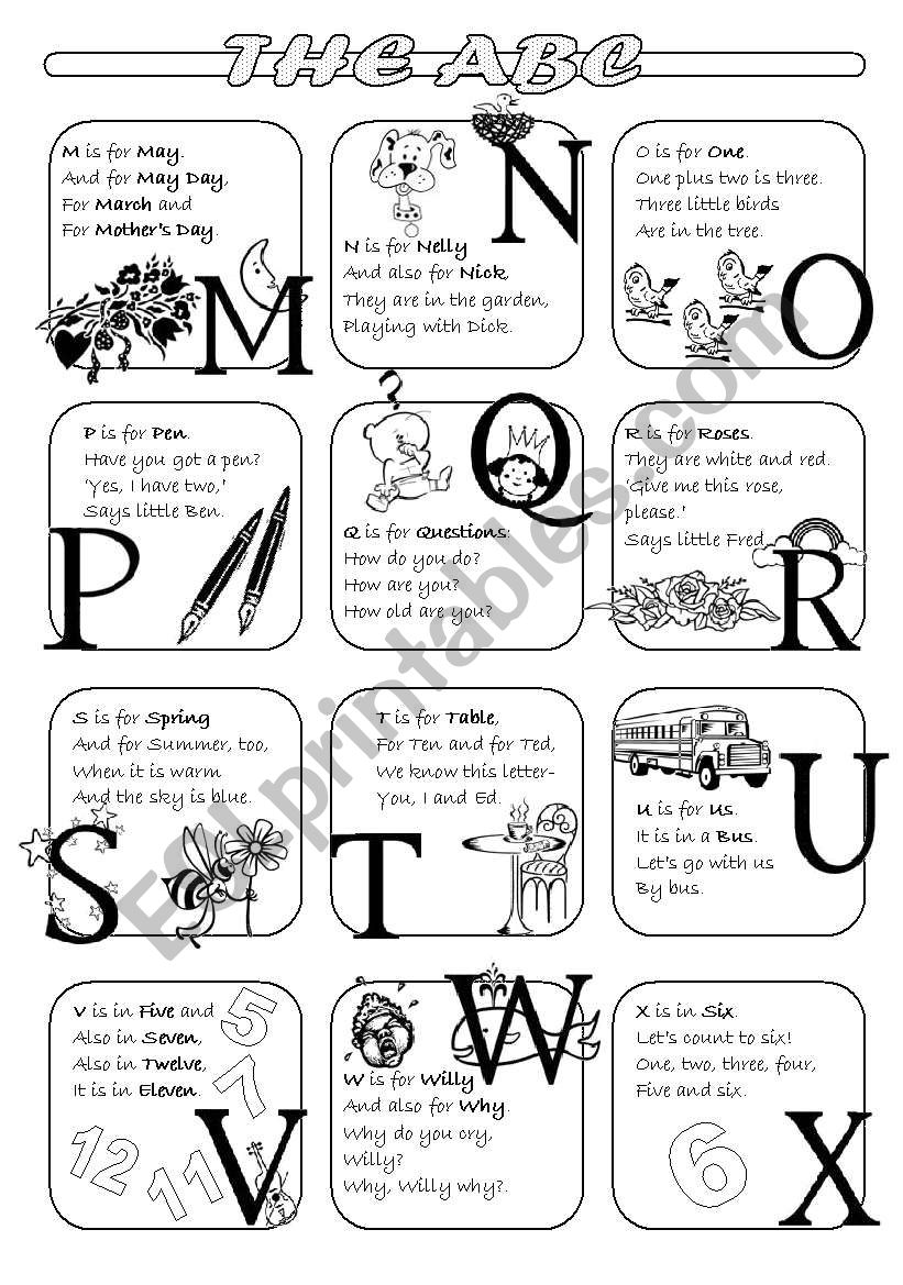 The alphabet poems - Part 2 worksheet