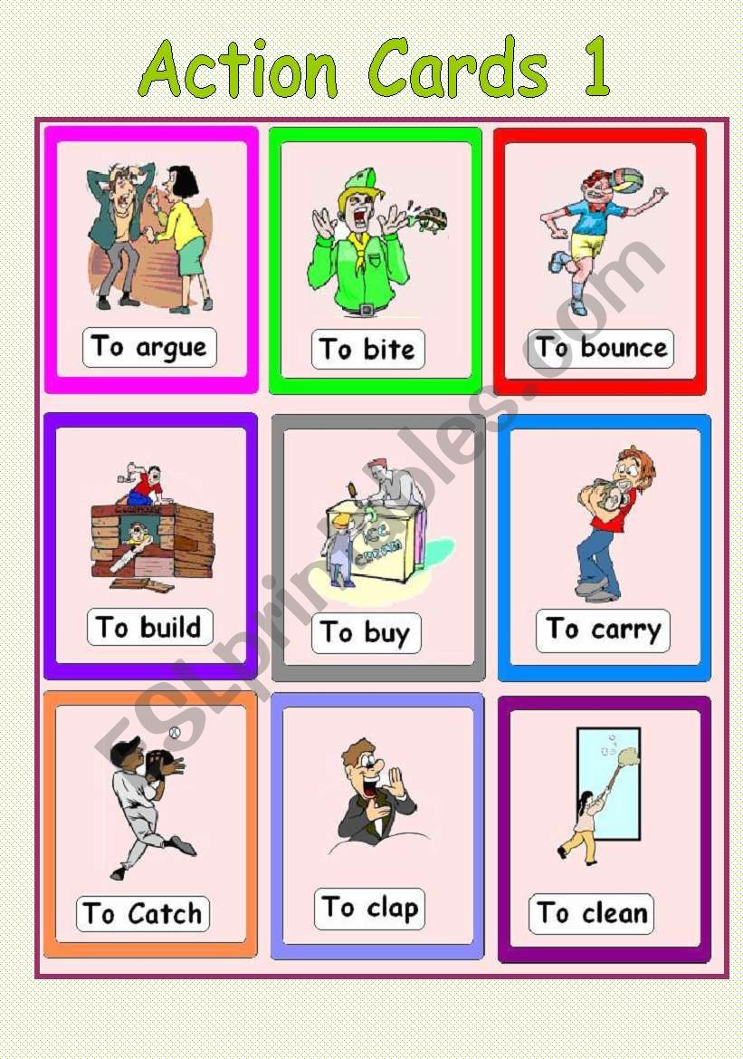 Action Cards 1 worksheet
