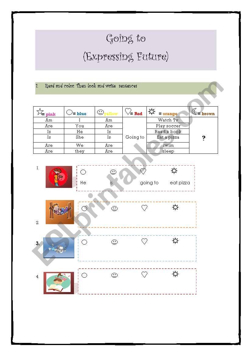 going to expressing future worksheet