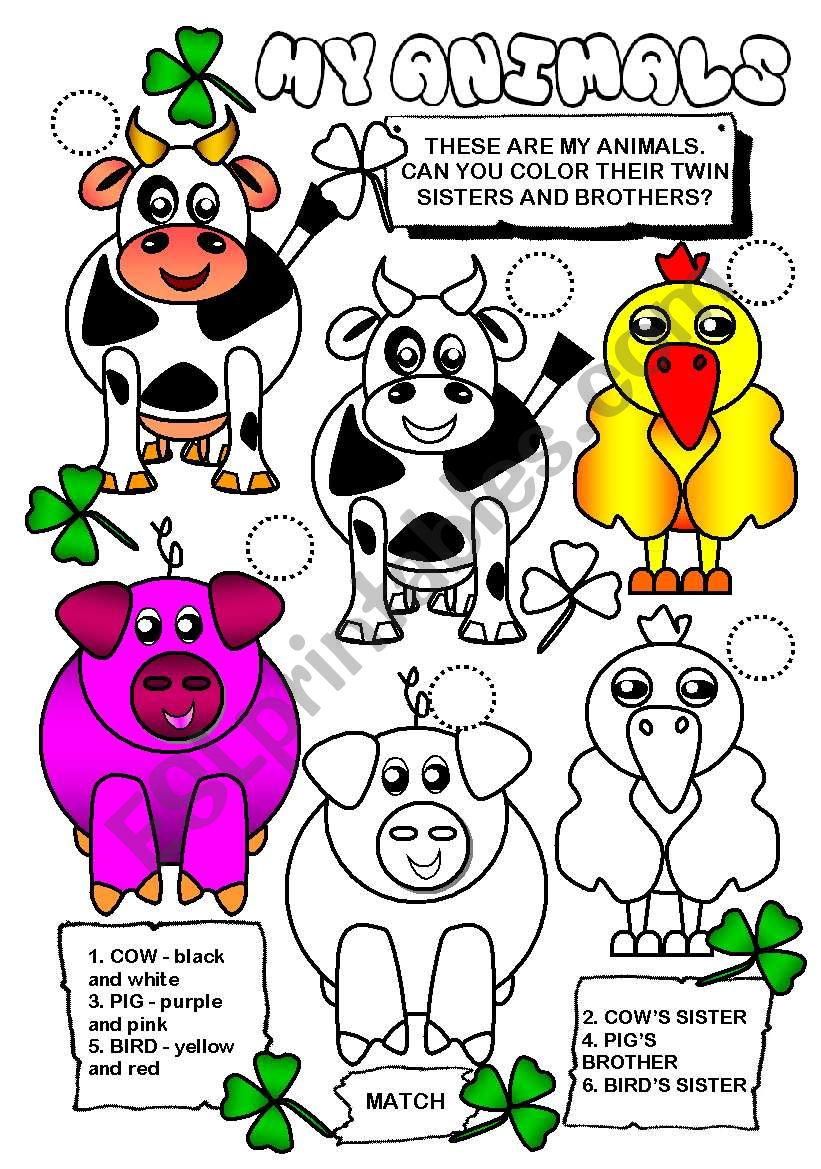 My animals II (2 pages) worksheet