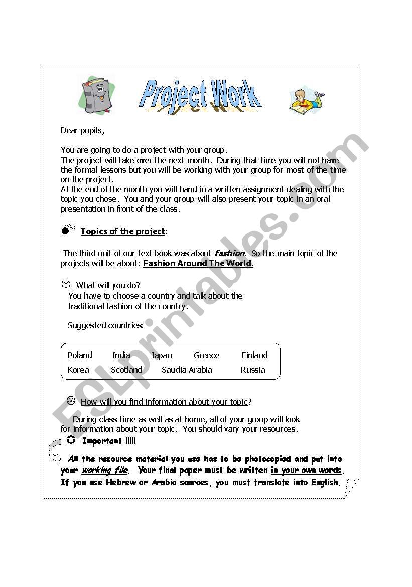 a full project work Plan worksheet