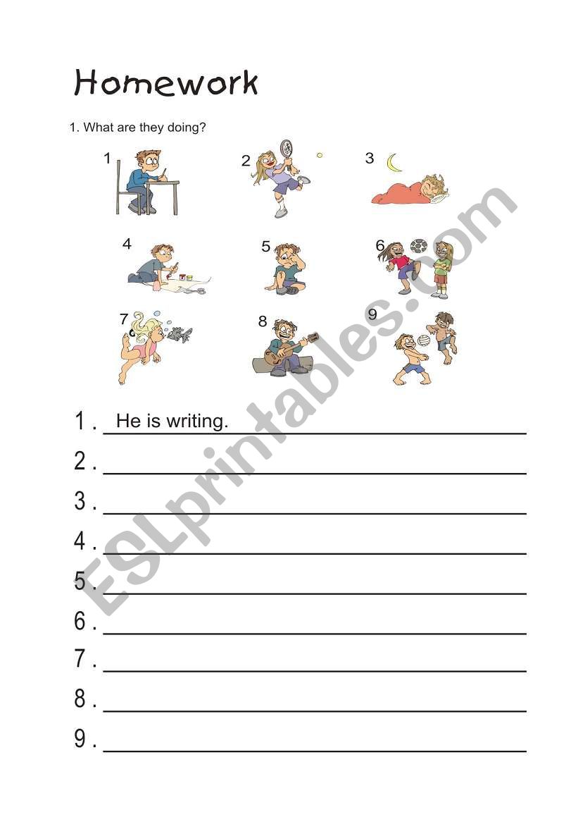 present progressive tense  worksheet
