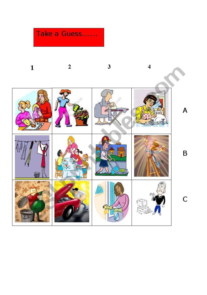 Guess the job!!! (Household Chores)
