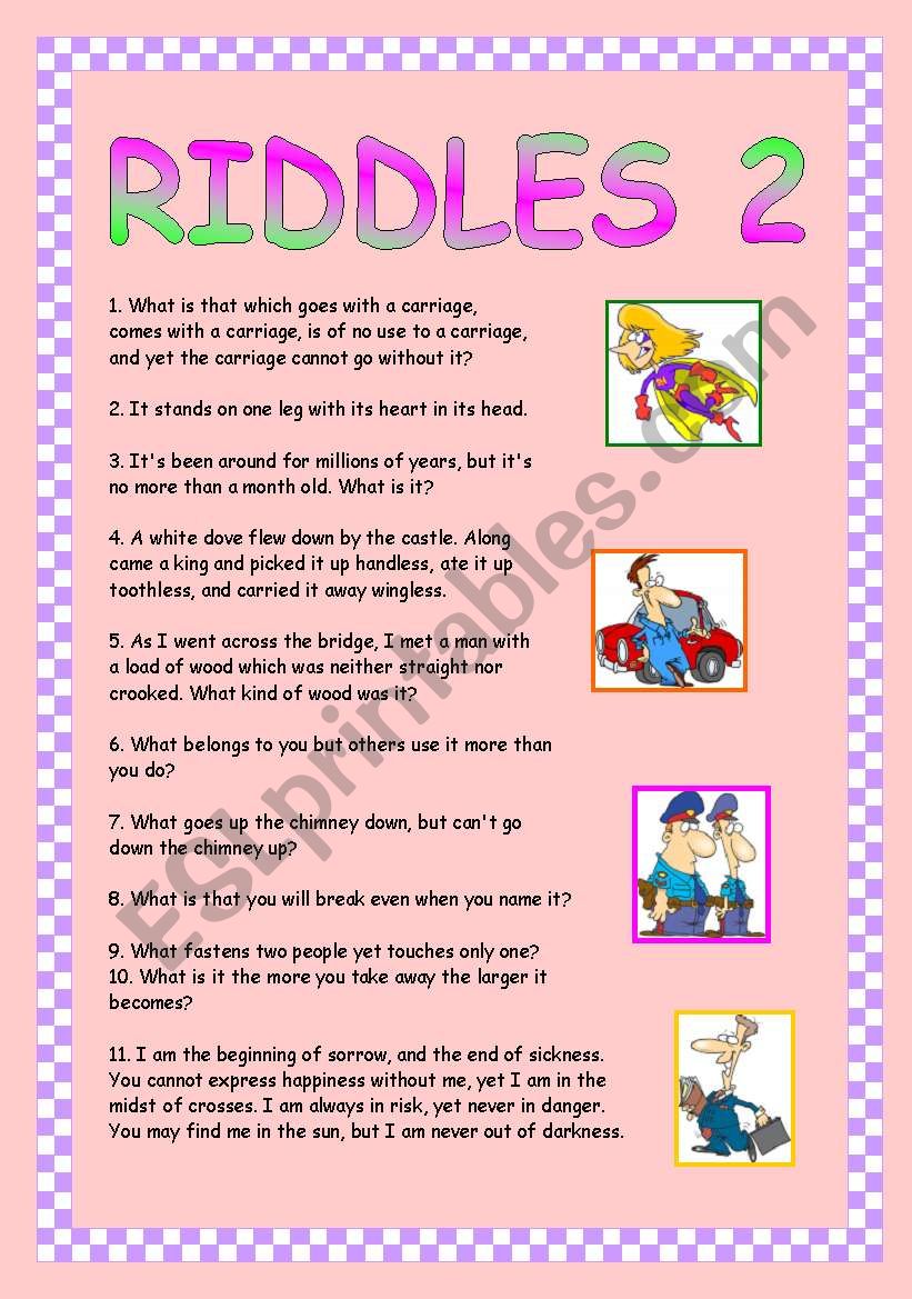 Riddles 2 worksheet