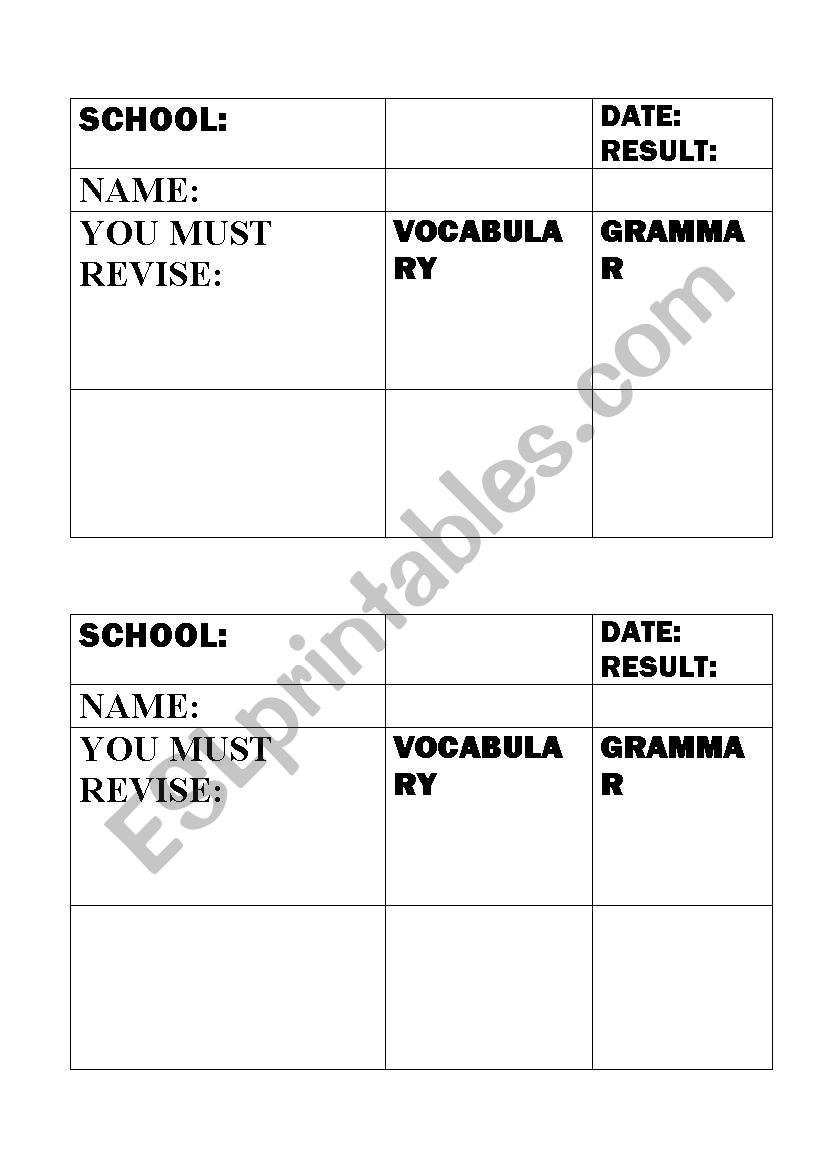 EXAMINER´S FORM worksheet