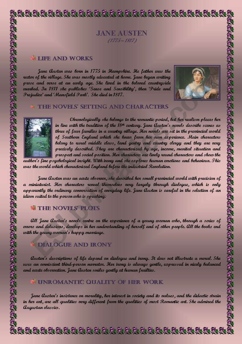 Jane Austen - Life, Works and Literary Style