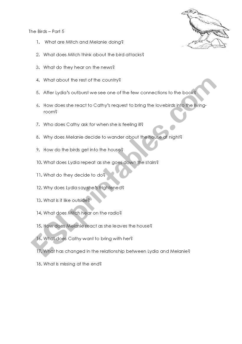 The Birds Part 5/5 worksheet