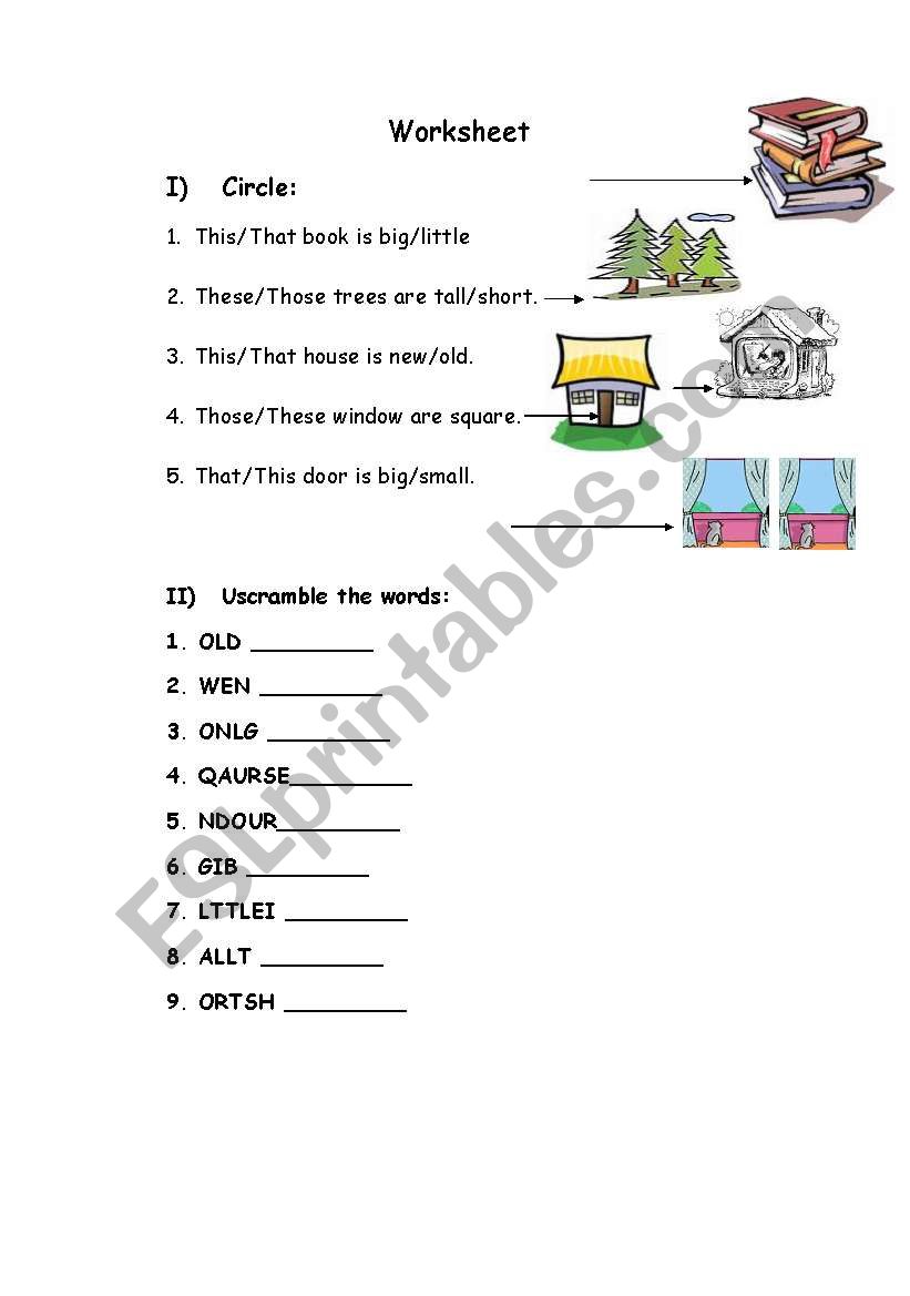 Adjectives worksheet