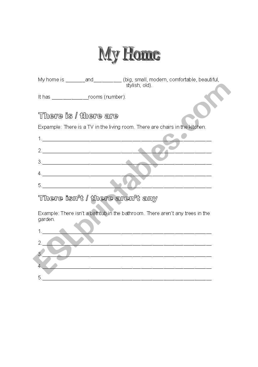 My Home /My Neighborhood worksheet