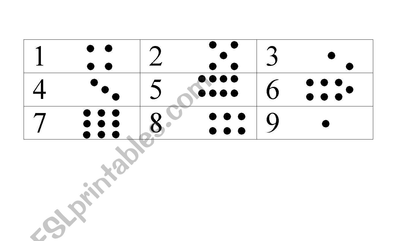 Dominoe worksheet