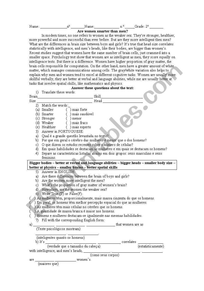 Degree of adjective worksheet