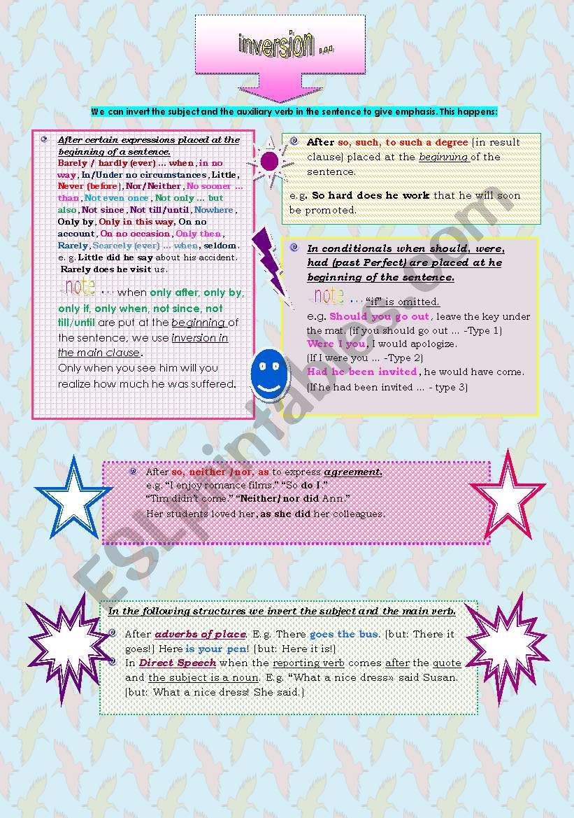 INVERSION worksheet