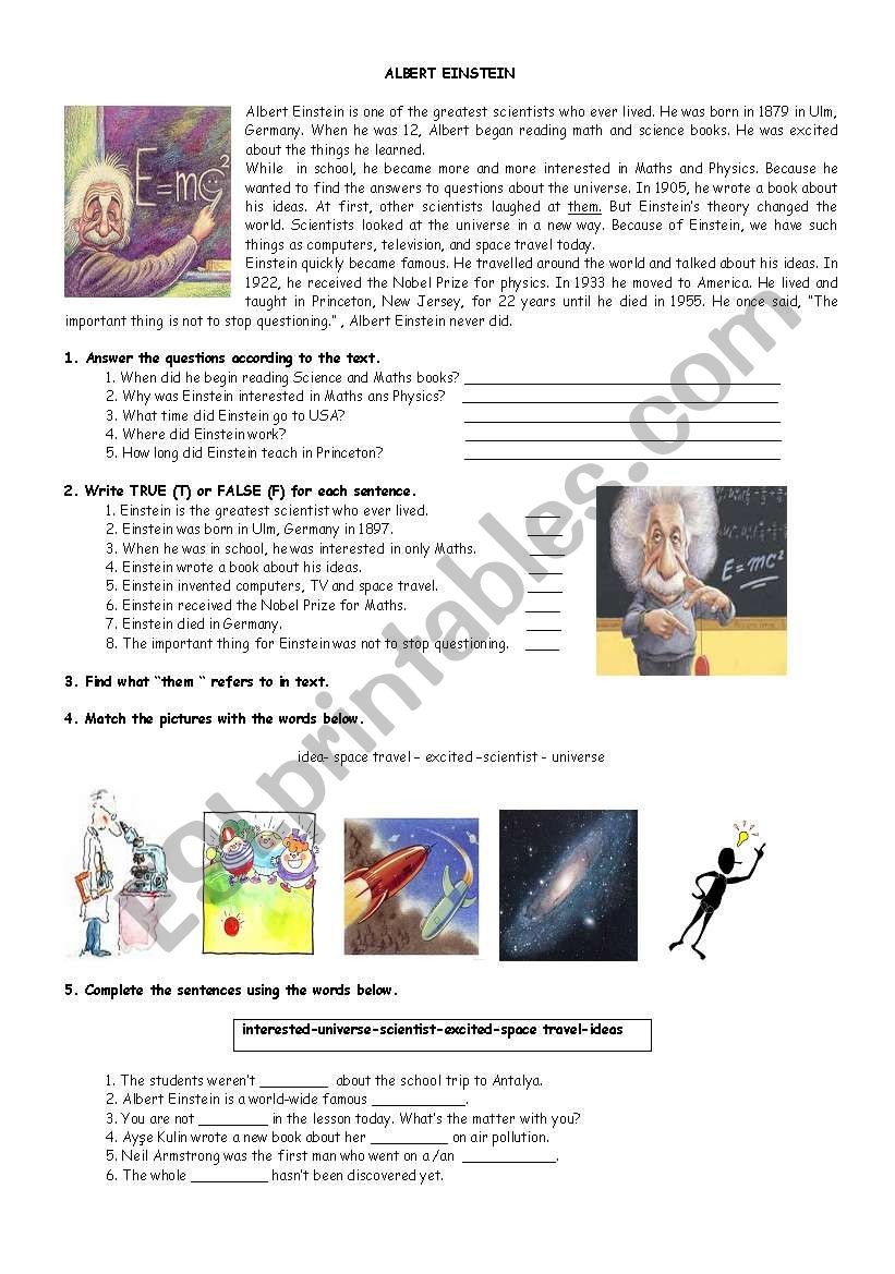 einstein worksheet