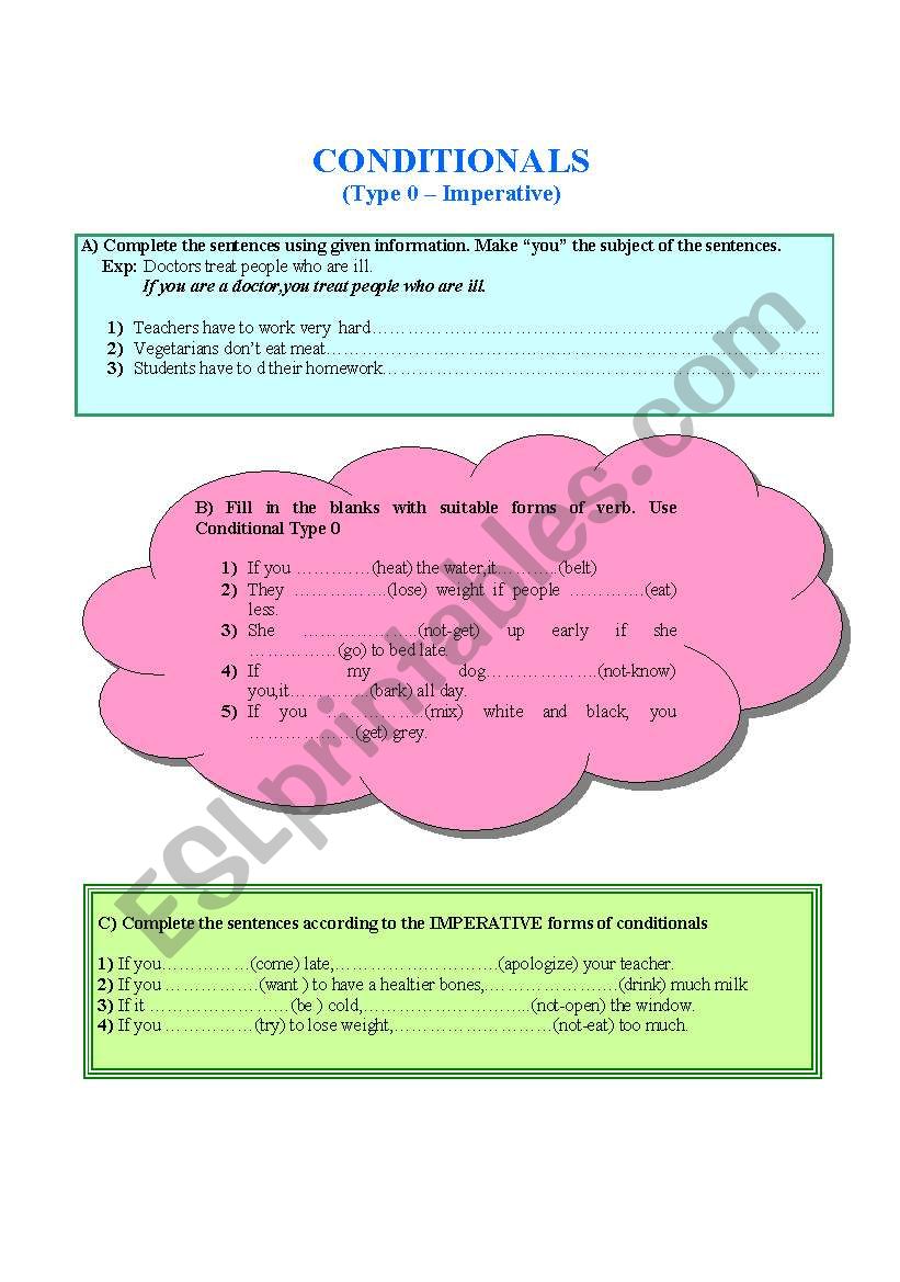 conditionals worksheet