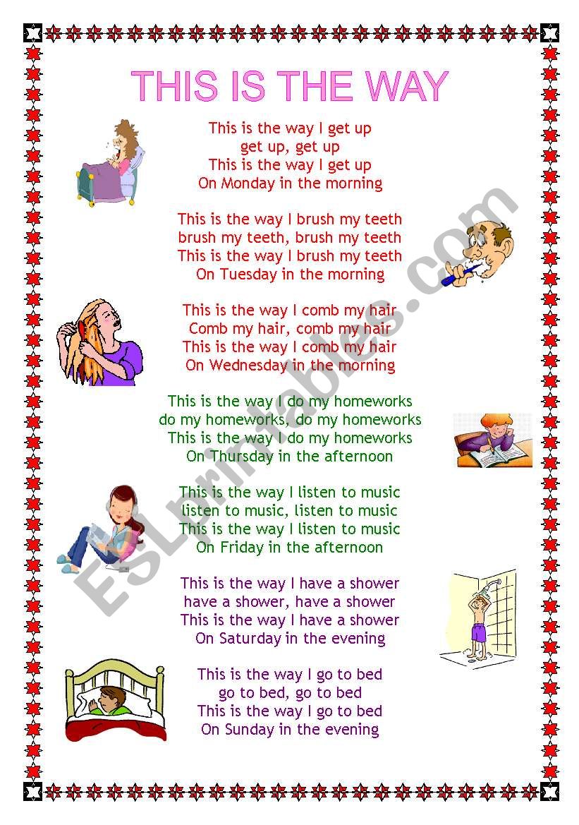 This is the way song worksheet