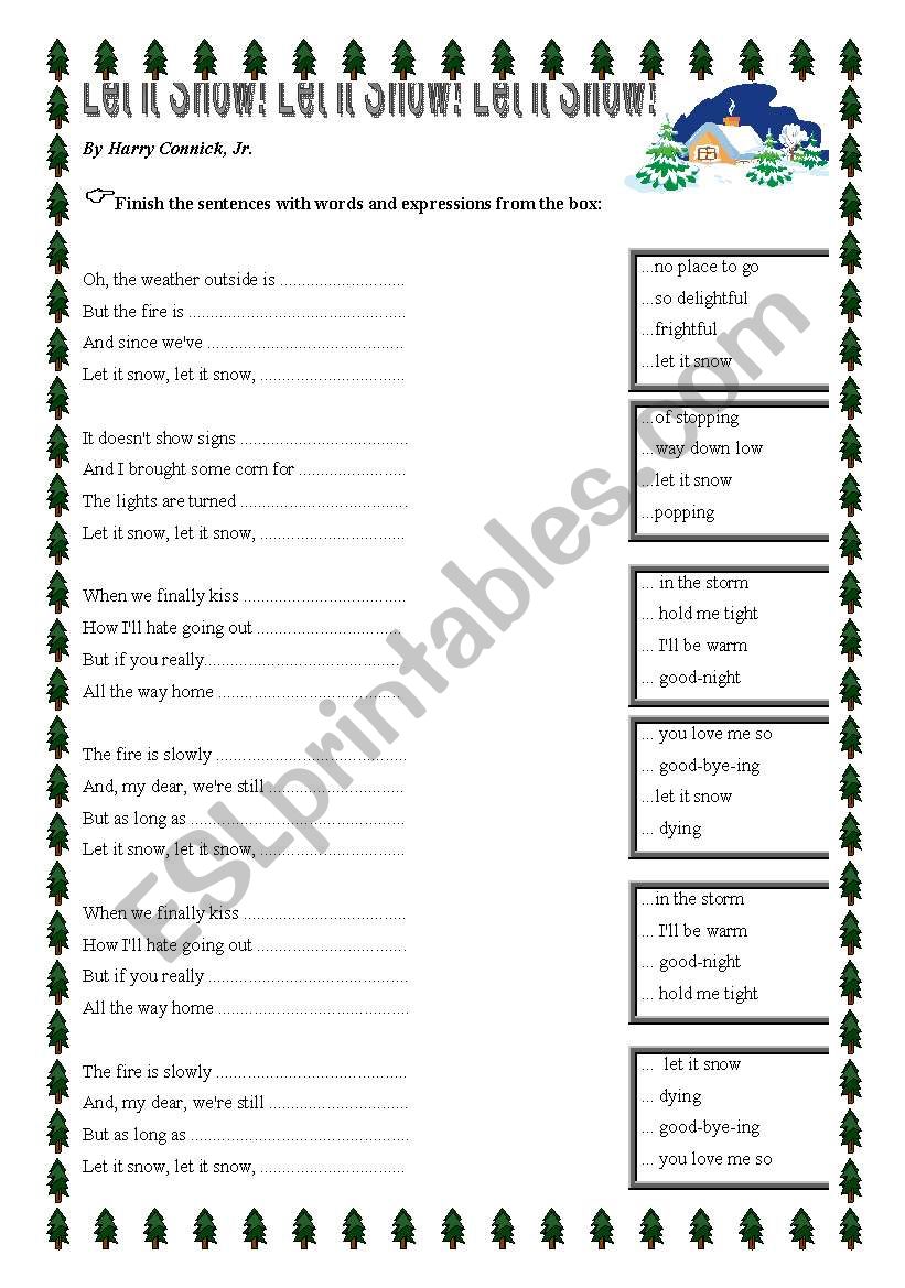 Let it Snow worksheet