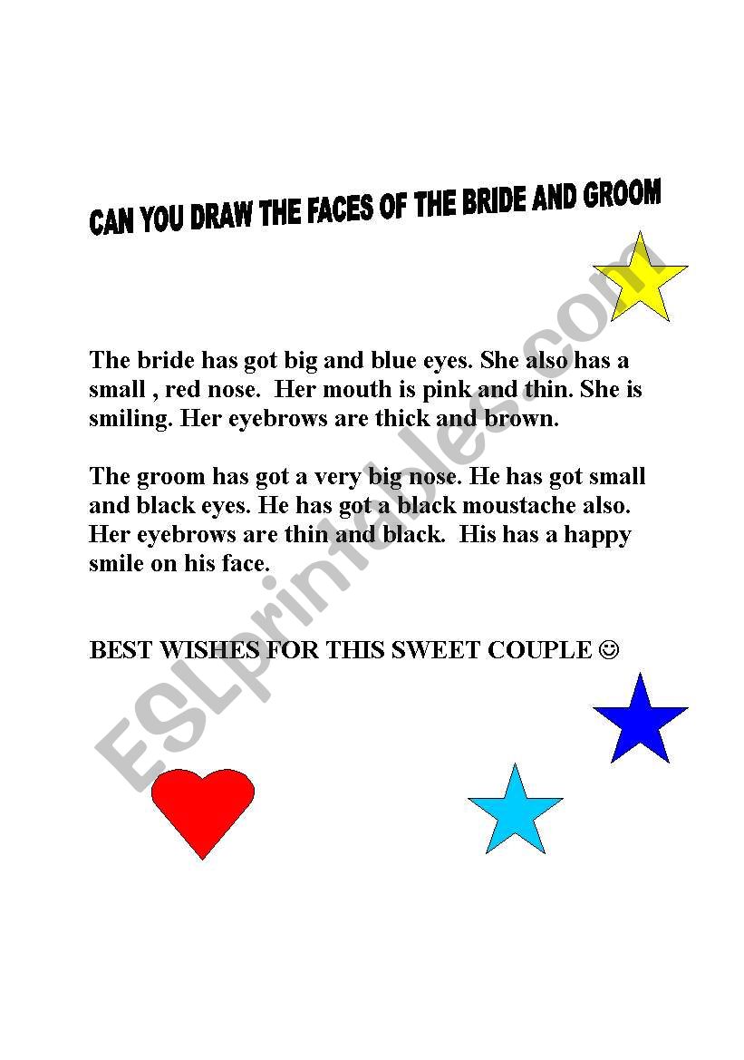 bride and the groom -2nd part worksheet