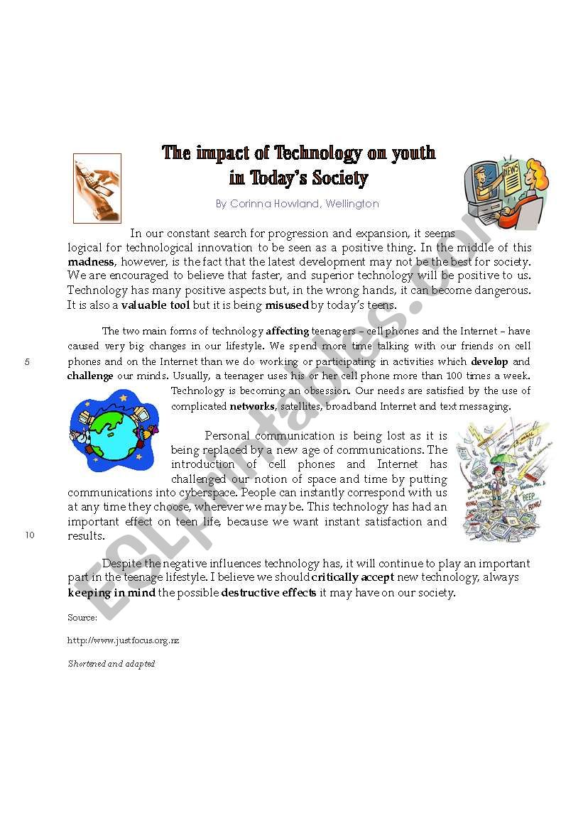 the impact of new technologies on todayÂ´s youth