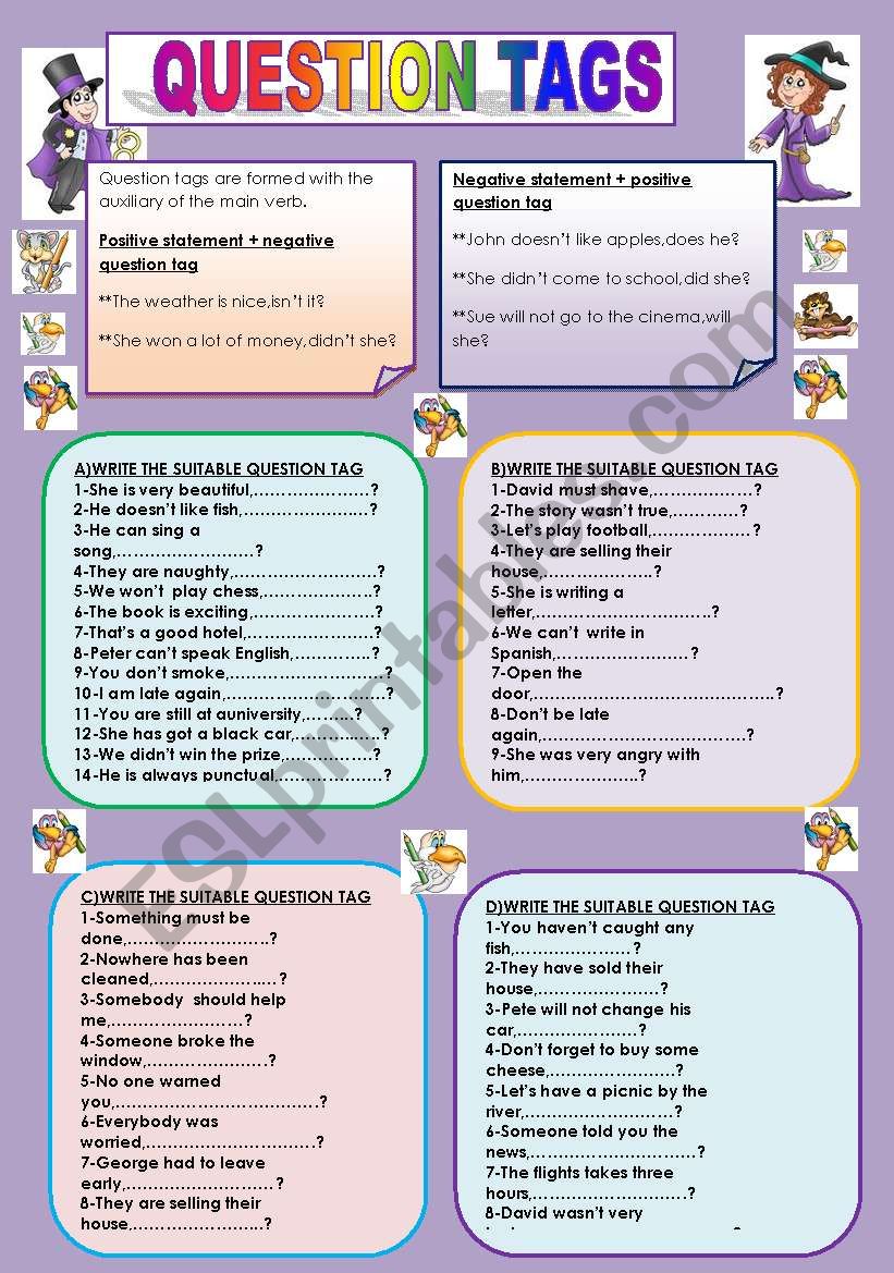 QUESTION TAG worksheet