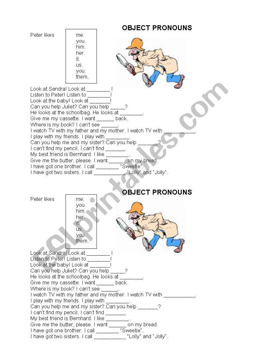 Object Pronouns worksheet