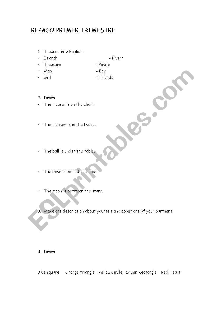 Revision worksheet worksheet