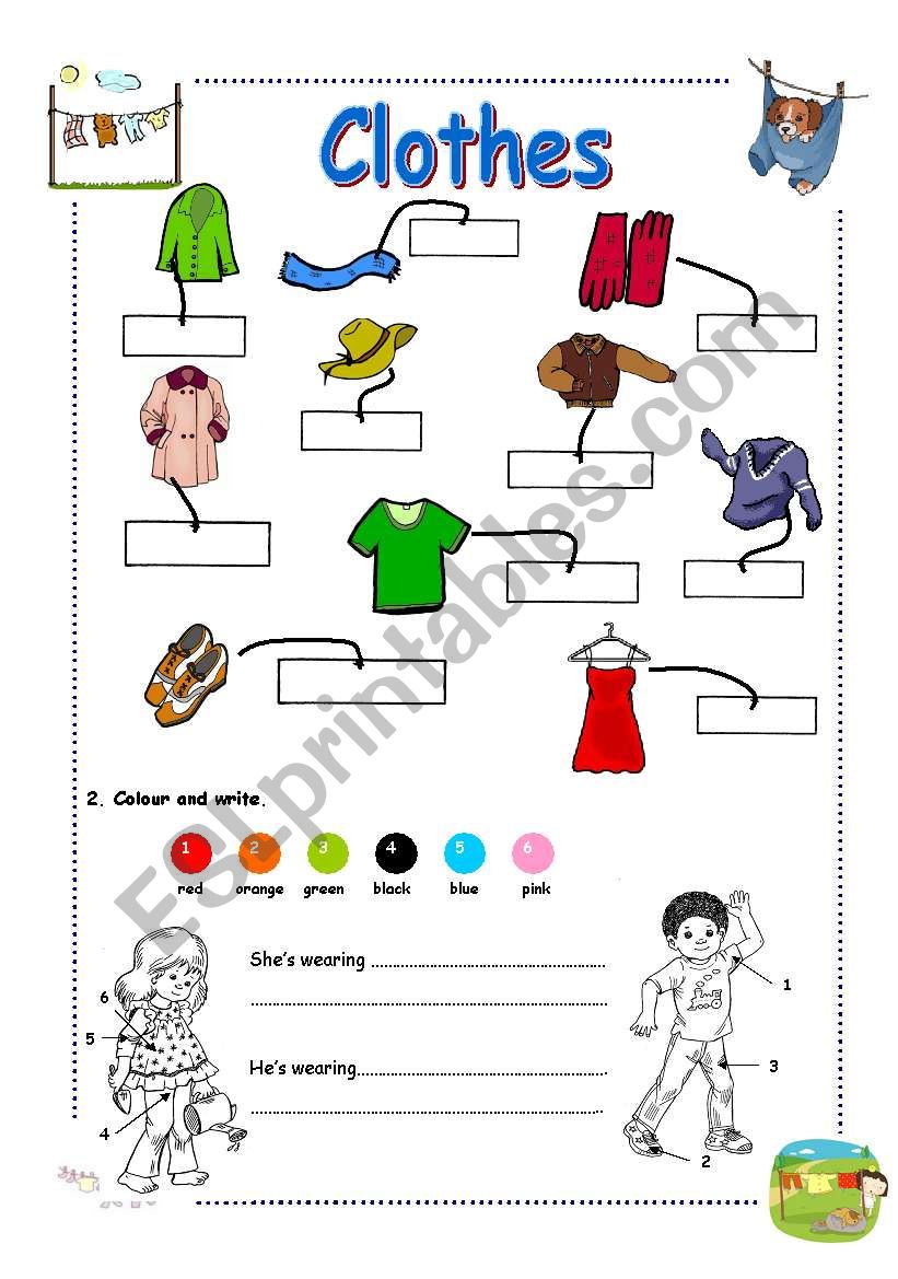 Clothes worksheet