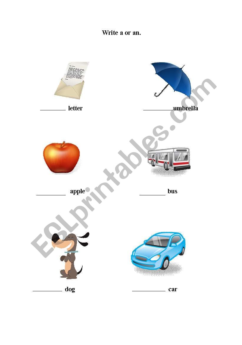 a or an worksheet