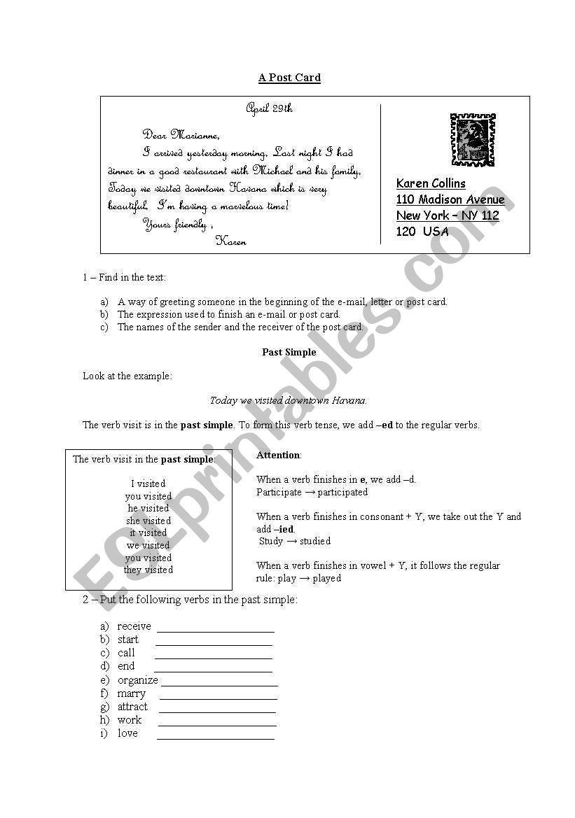 Past Simple worksheet