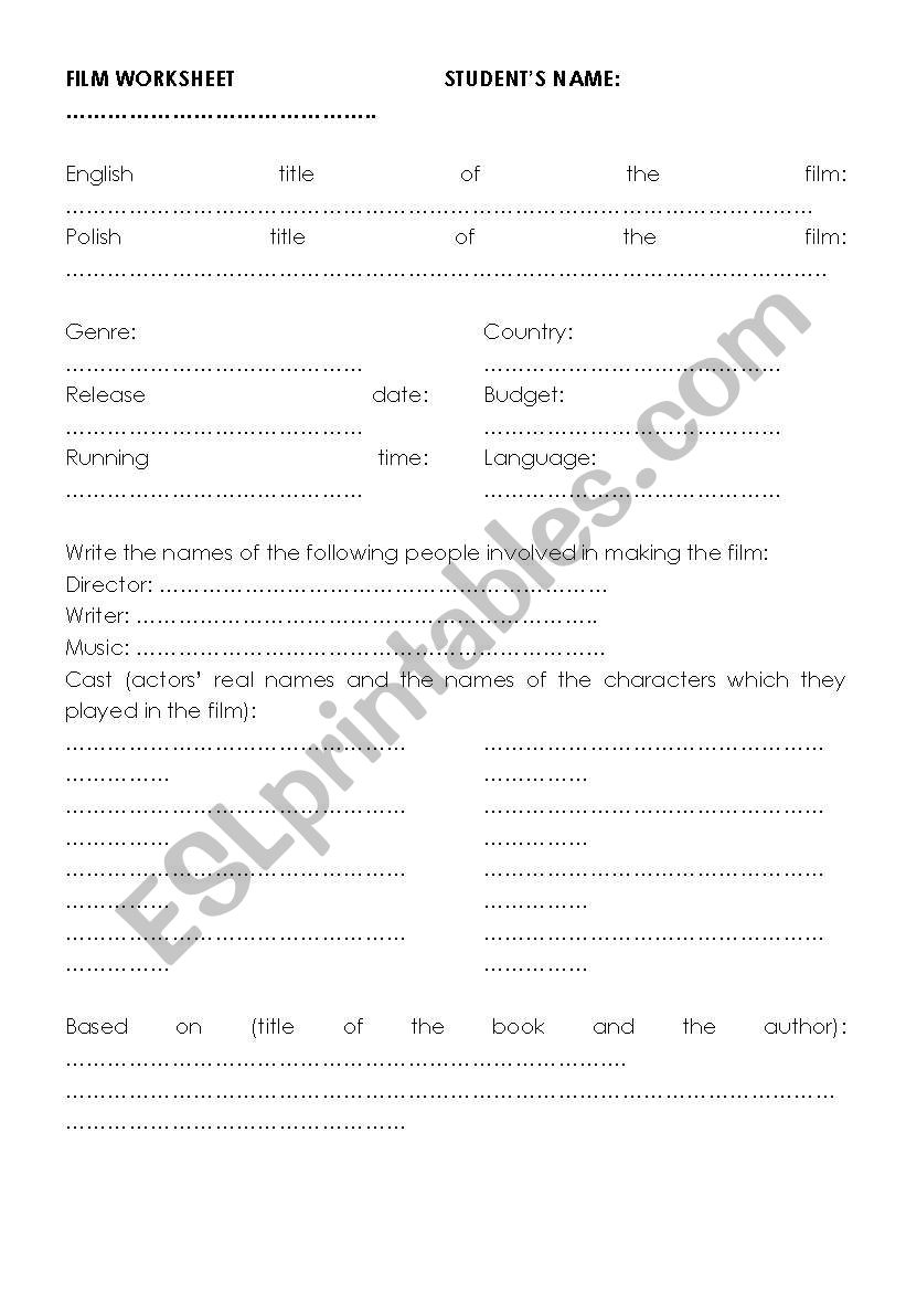 The Spiderwick Chronicles worksheet