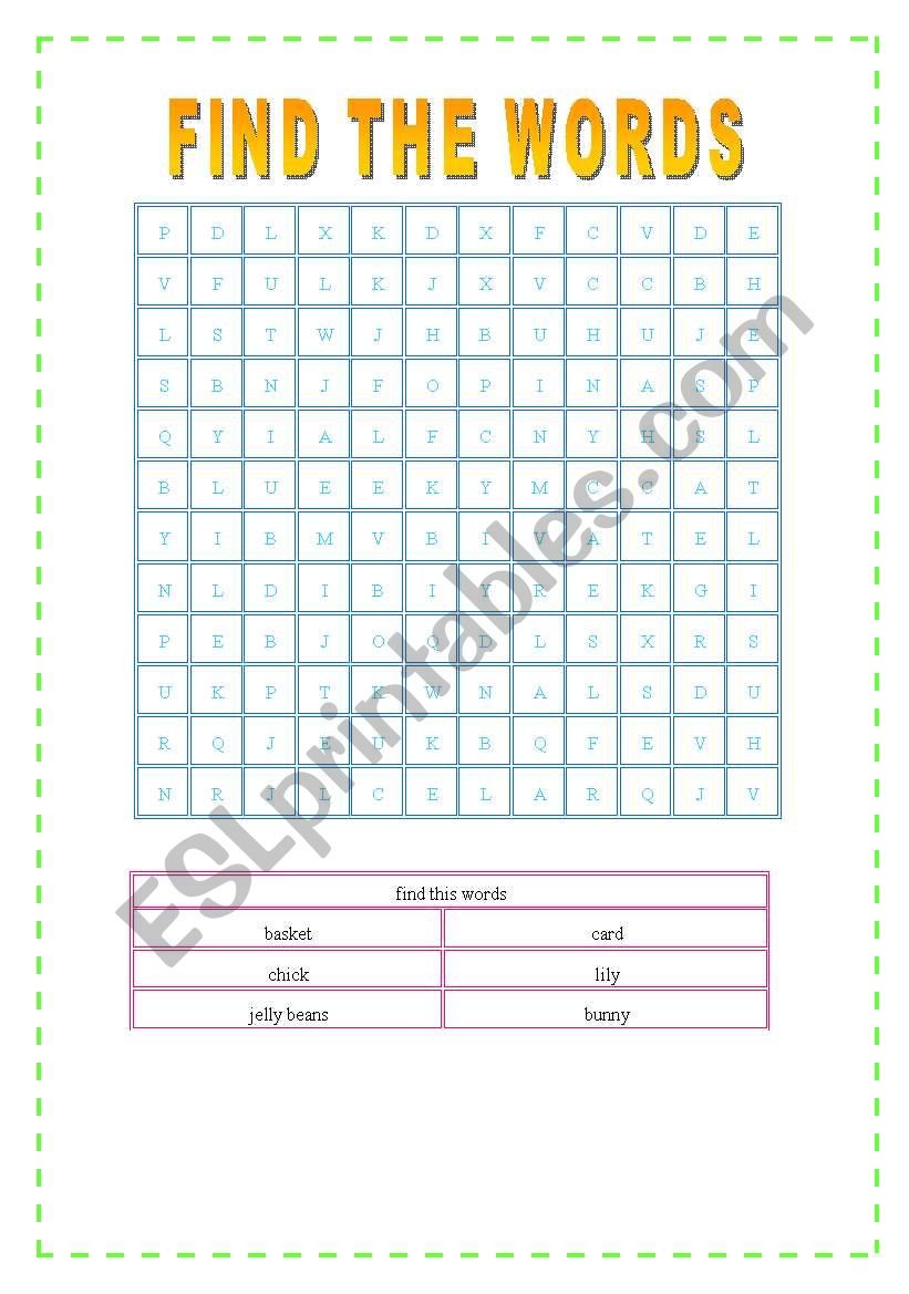 FIND THE WORDS worksheet