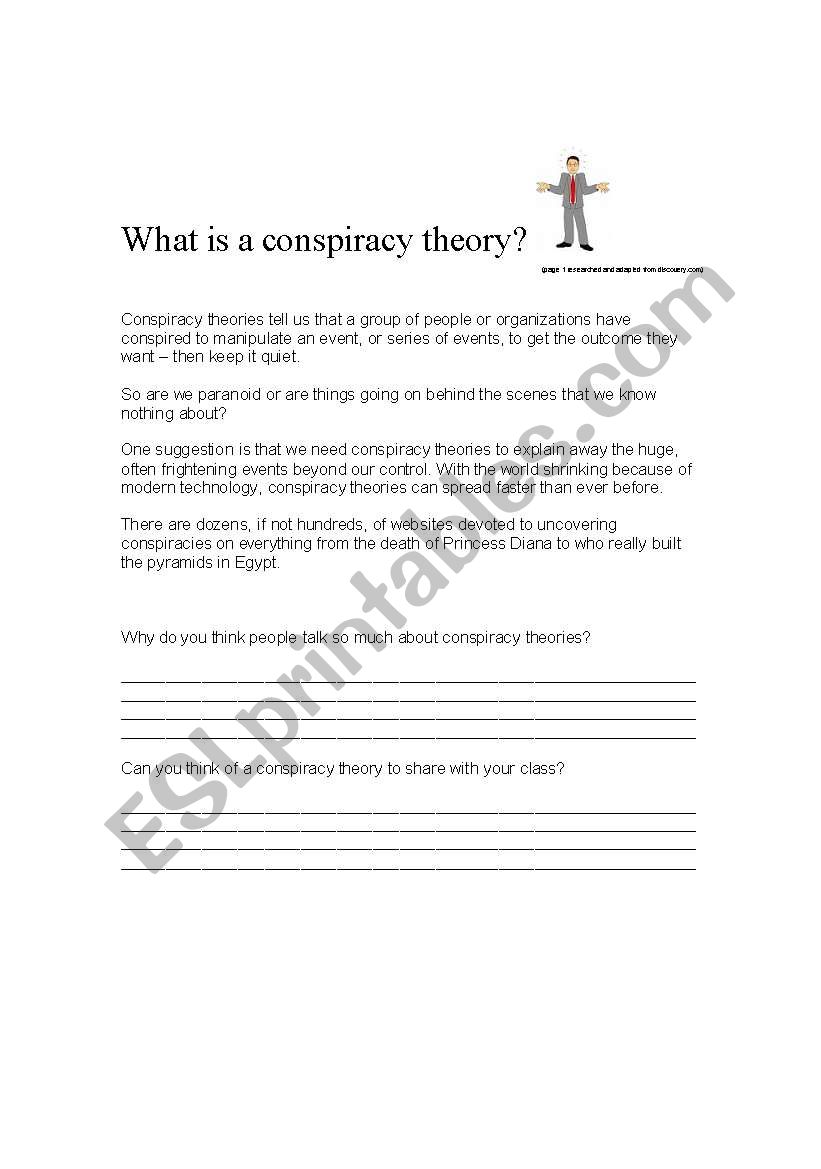 Conspiracy Theories (Part of my myths and legends unit)