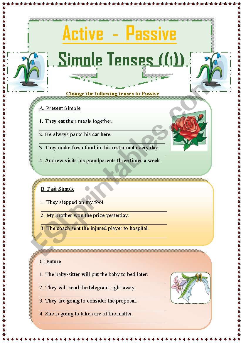 Active - Passive - Simple Tenses - Part I