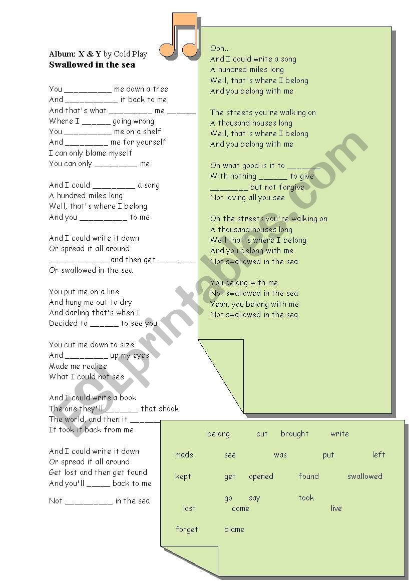 song-lyrics-past-form-of-the-verbs-esl-worksheet-by-zh3334