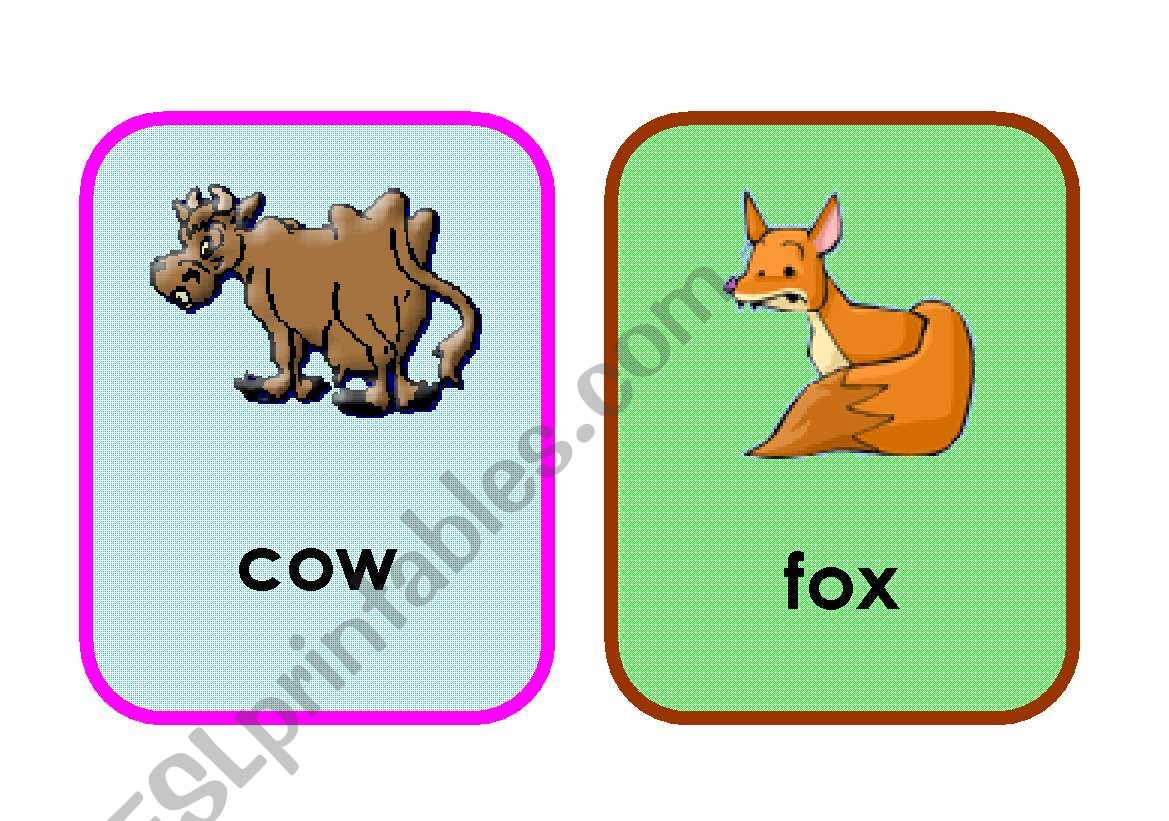 Animals Flashcards worksheet