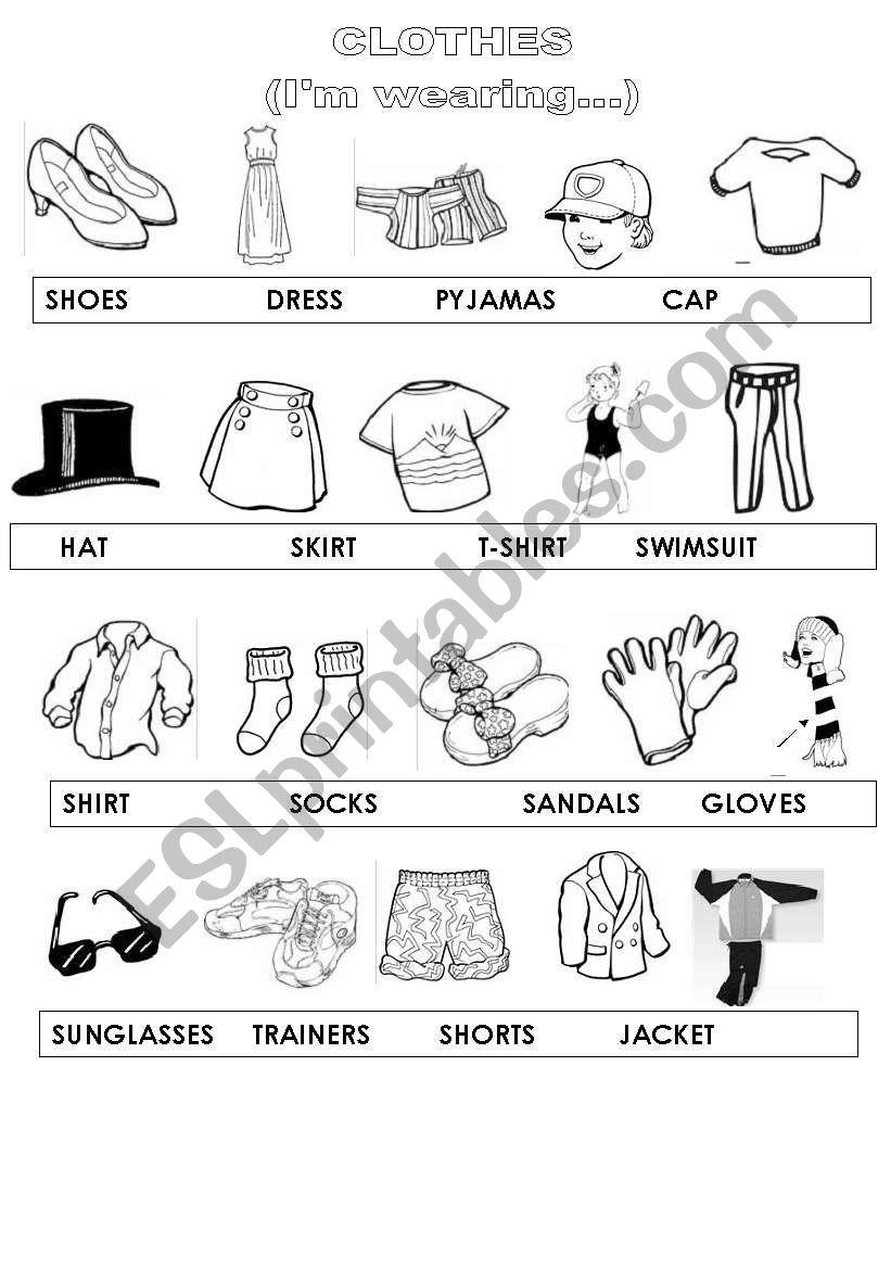 CLOTHES - ESL worksheet by miguelabril