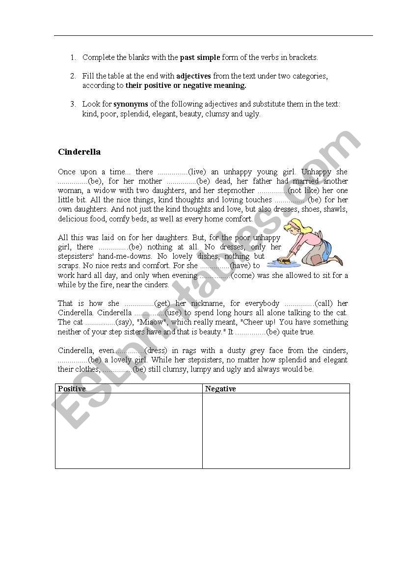 cinderella worksheet