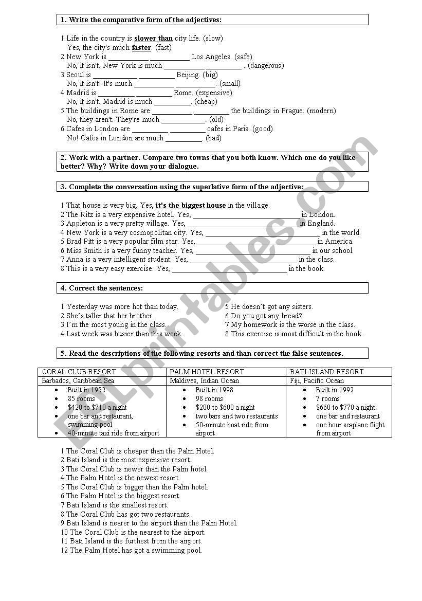 adjectives worksheet