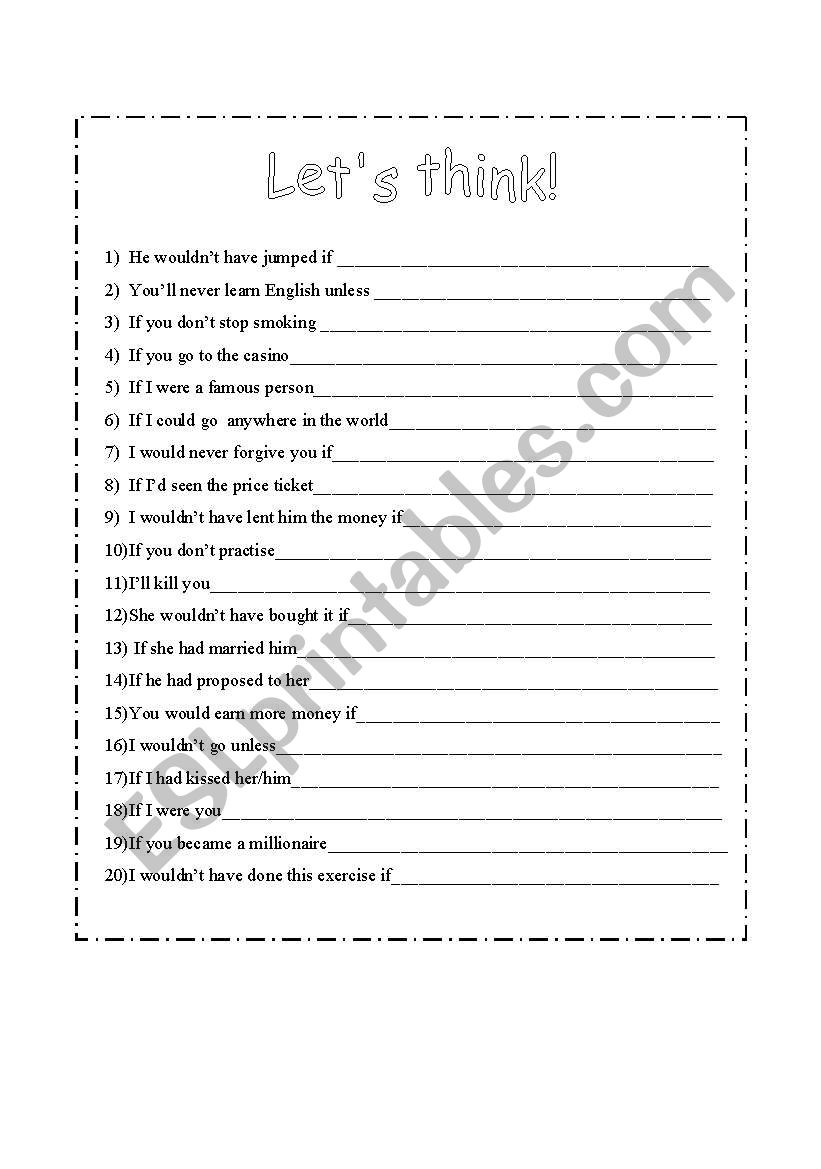 Conditionals Practice worksheet