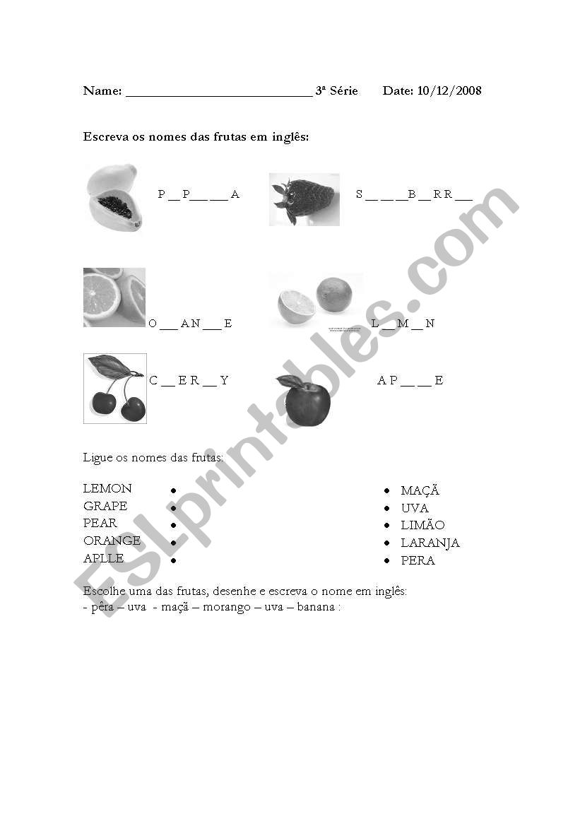 Food worksheet