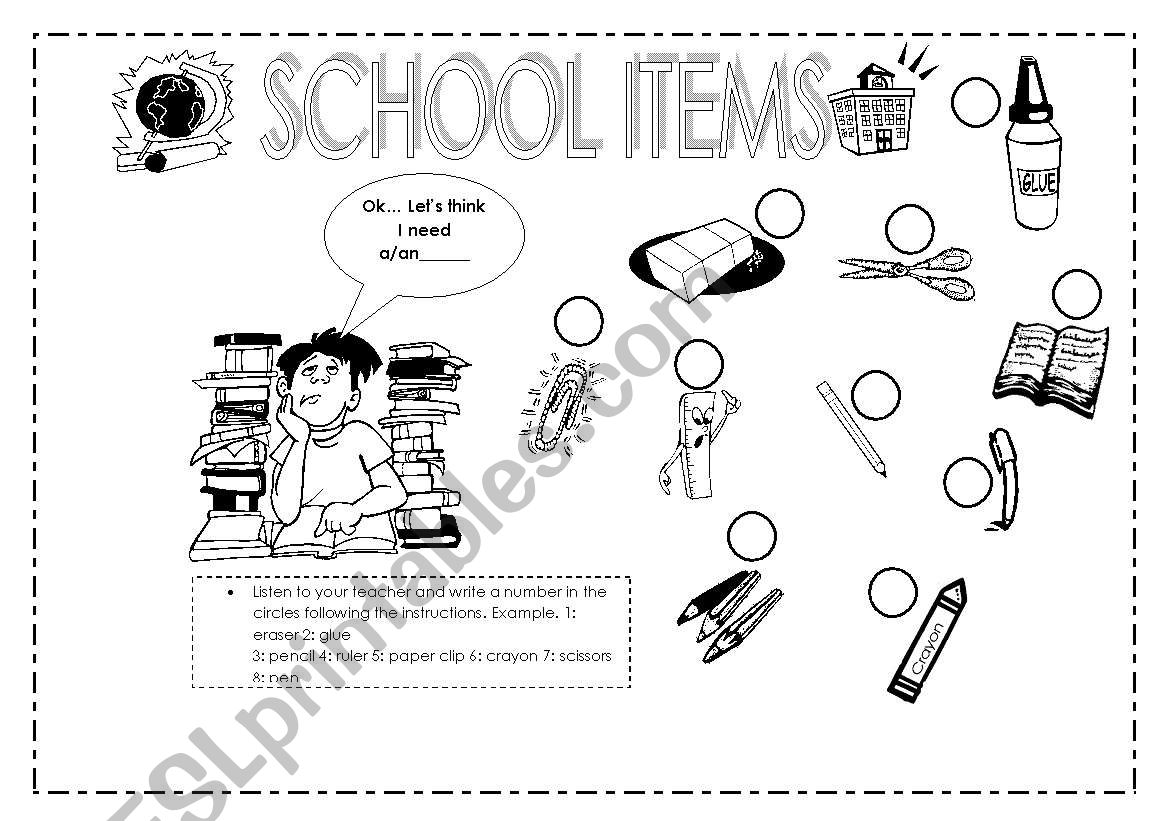 SCHOOL I TEMS worksheet