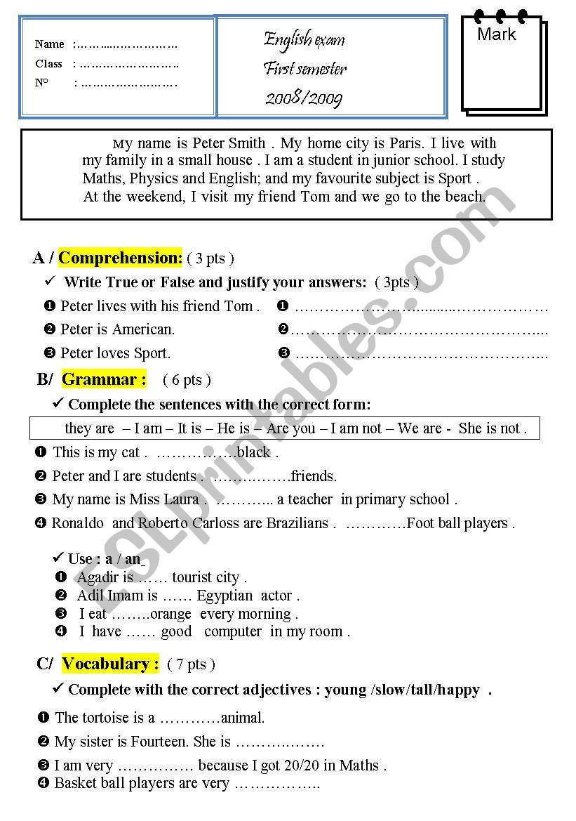 The first quiz for your students 