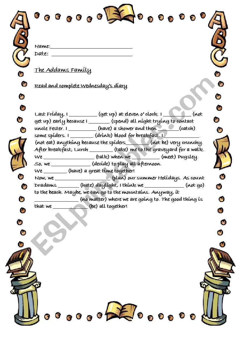 Tenses worksheet