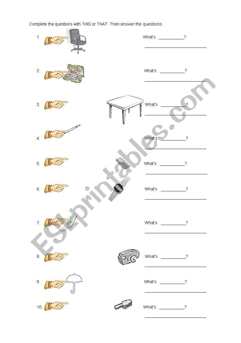 THIS/ THAT worksheet