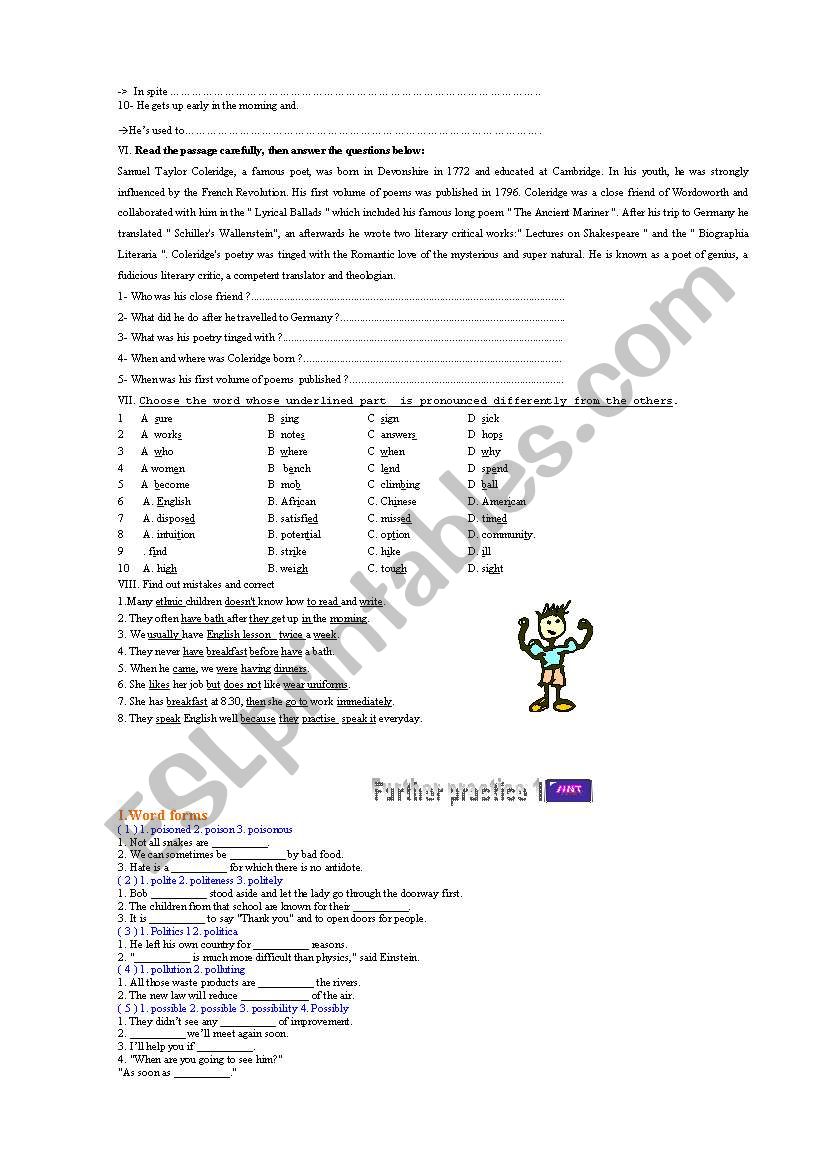 sequence of tenses worksheet