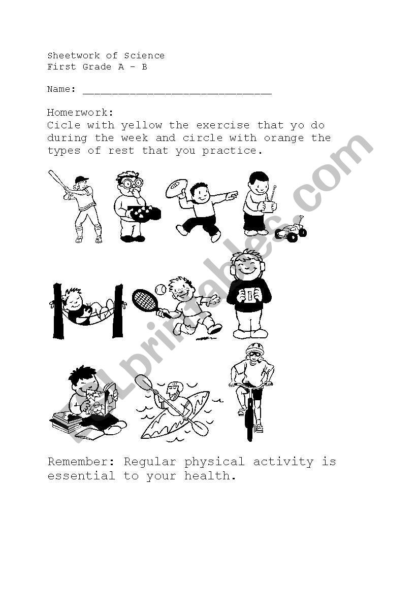 actions worksheet