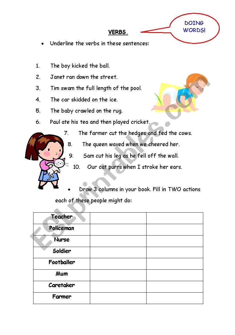 Find the verb! worksheet
