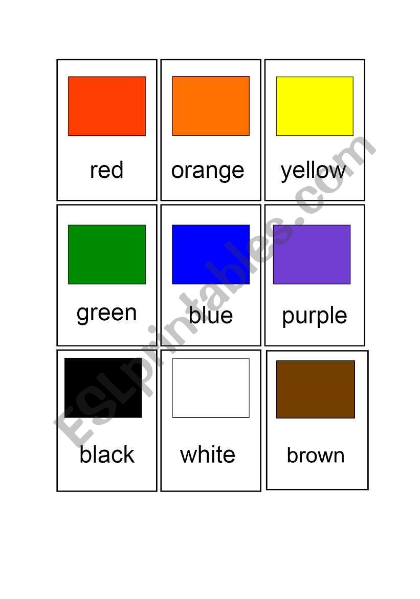 Colours worksheet