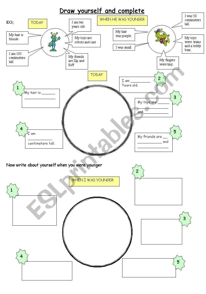 was were ( about yourself) worksheet