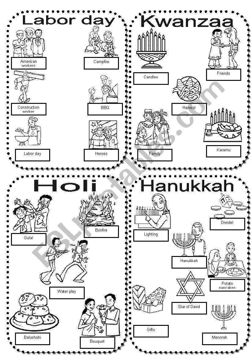 Celebrations #4 LABOR DAY-KWANZAA-HOLI-HANUKKAH